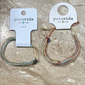 Pura Vida Blue and Orange Bracelet Duo
